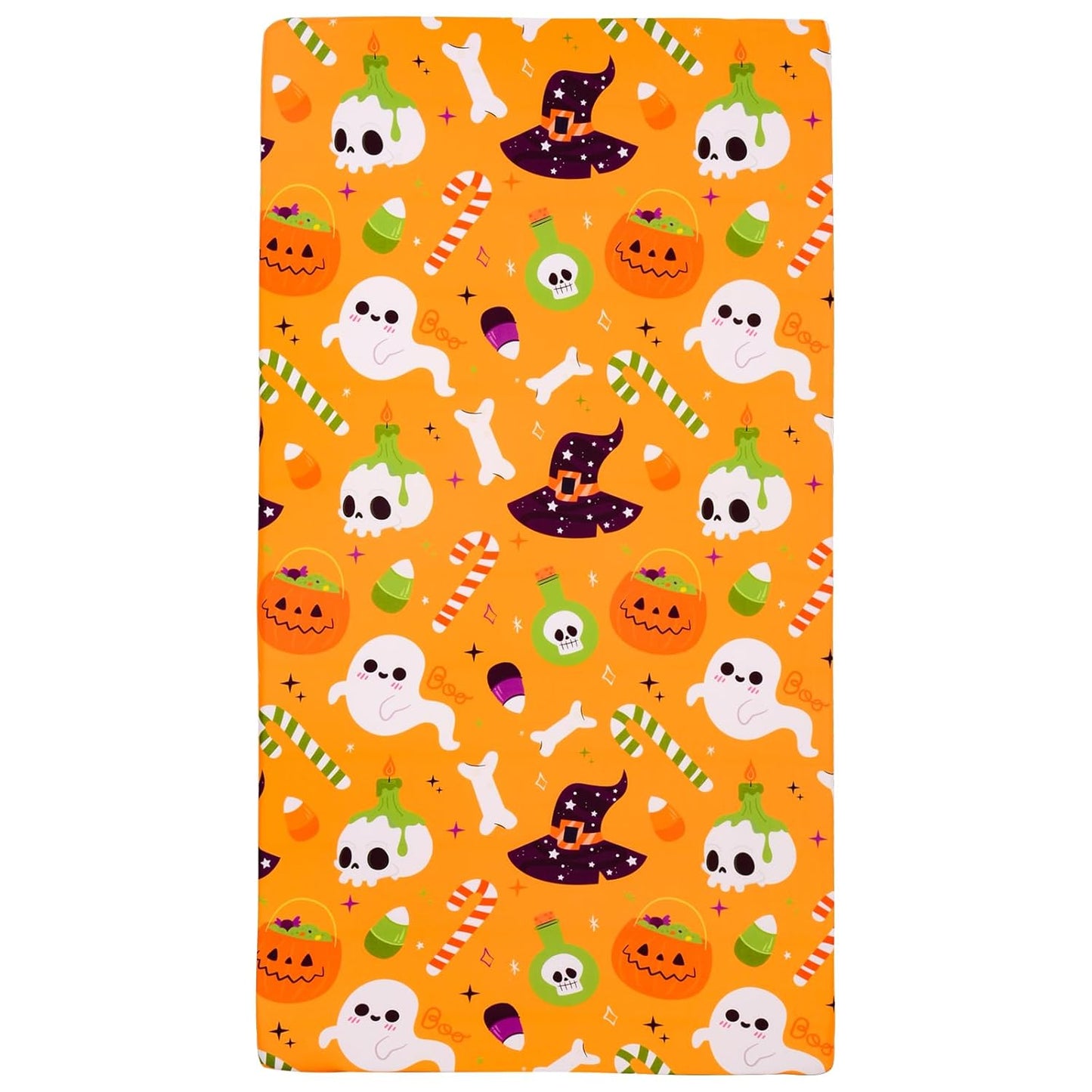 UOMNY Halloween Pumpkin Crib Sheet for Boys Girls Halloween Fitted Crib Sheets for Standard Crib 52 X 28 Inch Toddler Crib Mattresses Sheet, Purple Hat