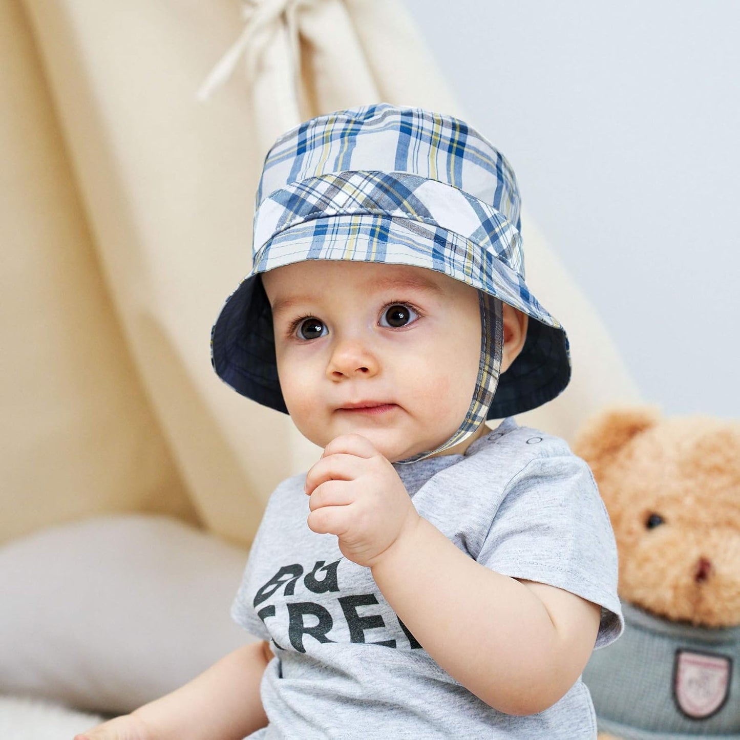 Keepersheep Baby Baseball Cap Infant Sun Hat, Cotton Knit with Soft Brim, Adjustable Soft Newborn Toddler Cap