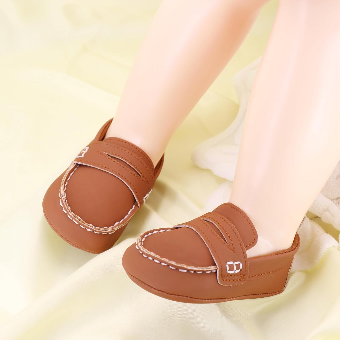 LONSOEN Baby Girls Boys Loafers Prewalker Dress Crib Shoes