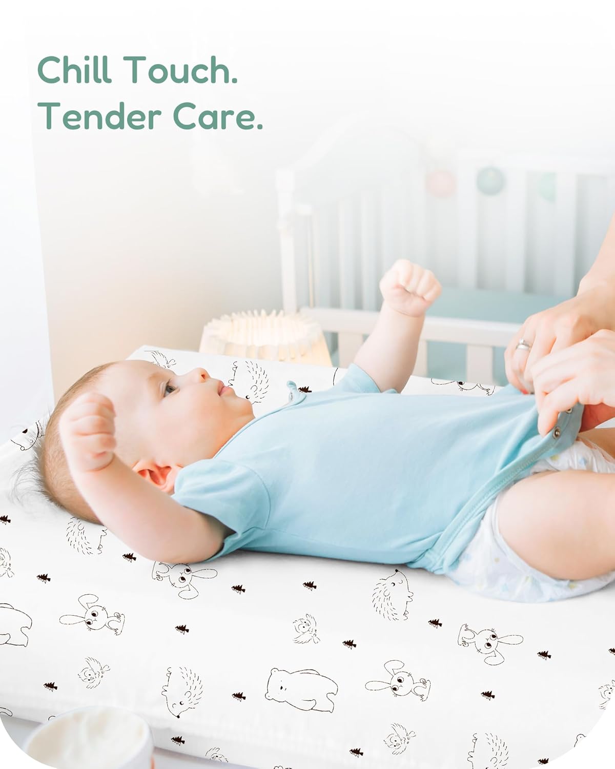 Extra Stretchy Changing Pad Cover, Ultra Soft Premium Jersey Knit Changing Pad Sheets, Unisex for Boys Girls, Fits All Standard Changing Tables/Dresser Tops - 2 Pack