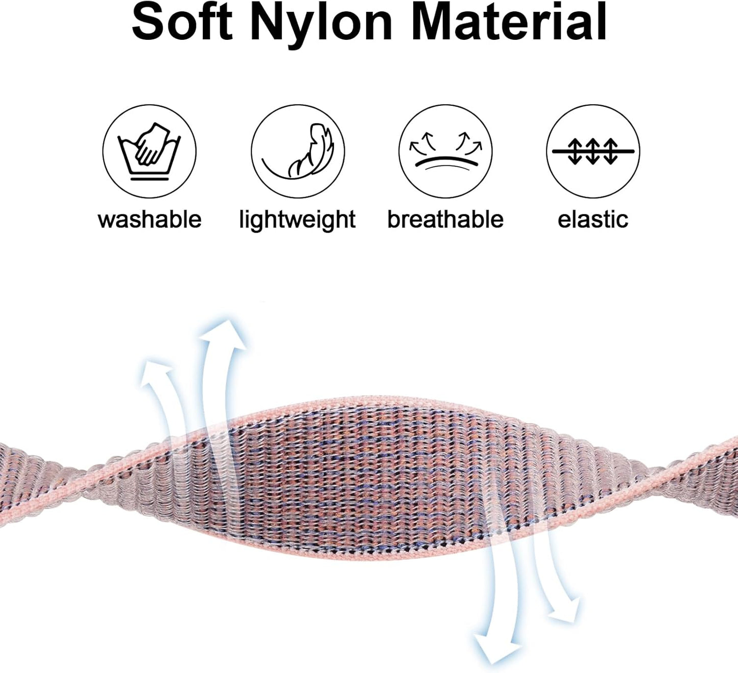 Vancle Kids Wristband for Apple AirTag, Protective Case for Air Tag GPS Tracker Holder with Nylon Bracelet, Adjustable Anti Lost Watch Band for Toddler Baby Children Elders