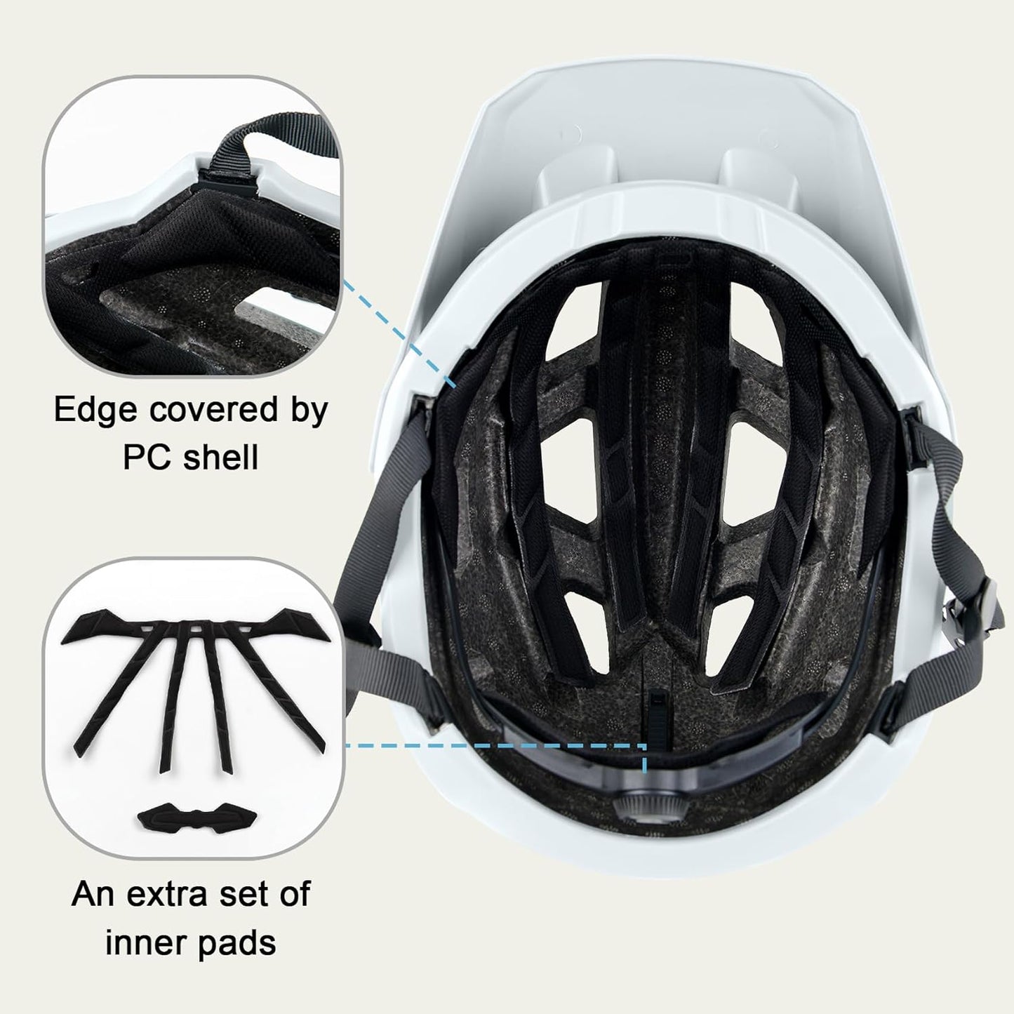 Bike Helmet for Adult & Youth, Lightweight MTB Helmet with Adjustable Visor for Mountain/Road Cycling, 2 Sizes for Men Women Boys Girls