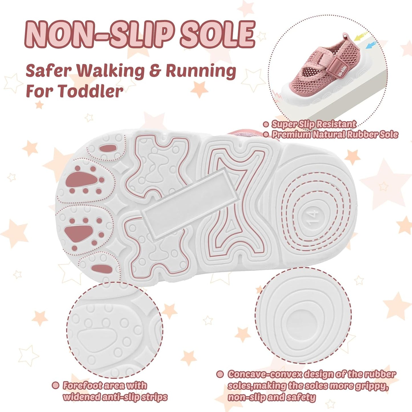Baby Walking Shoes Toddler Girl Boy Soft Sole Breathable Mesh Slip on Summer Wide Shoes Infant Flexible Lightweight Non-Slip Safer Causal Tennis Shoes Toddler First Walkers Shoes Rubber Soles Outdoor