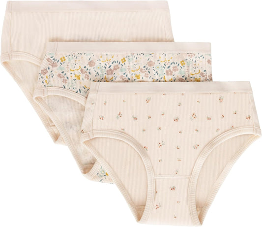 Feathers Floral Print Snug Tagless Cotton Underwear – Girls Underwear Briefs Super Soft Panties (3 Pack)