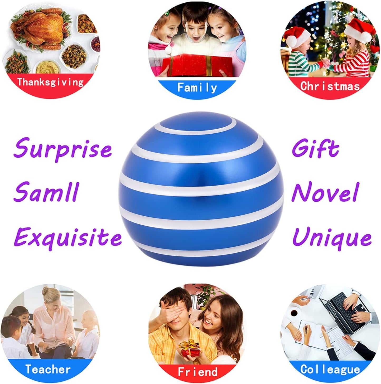 Desk-Fidget-Toys for Kinetic-Toy: Cool-Gadgets Cool-Stuff for Adults Kids Teens, Spinning Up to 180 Seconds, Stress Relief Toy for Christmas Optical-Illusion Gift for Office School Home Women Men