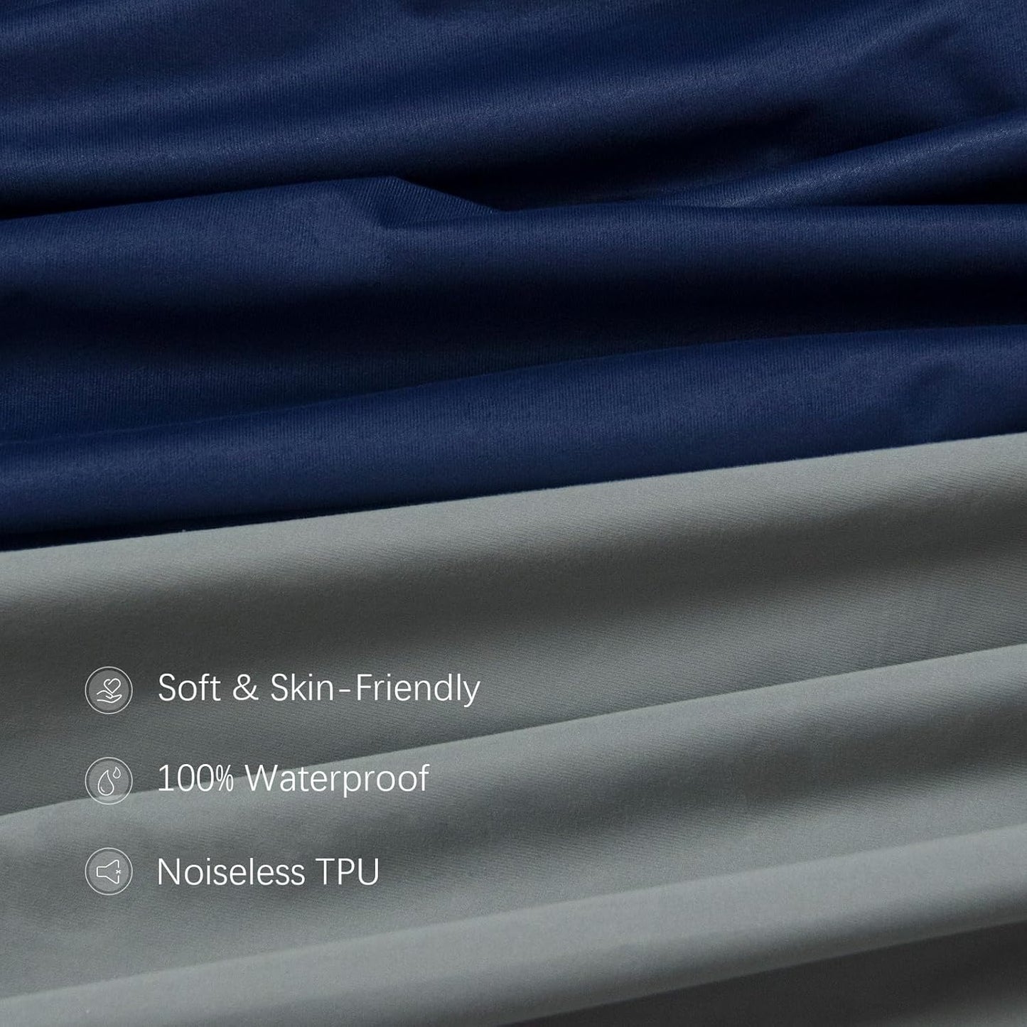 Crib Sheets Waterproof 2 Pack, Crib Mattress Protector, Toddler Fitted Crib Sheet Neutral, Ultra Soft & Breathable Toddler Bed Sheets for Boys and Girls, Grey & Navy