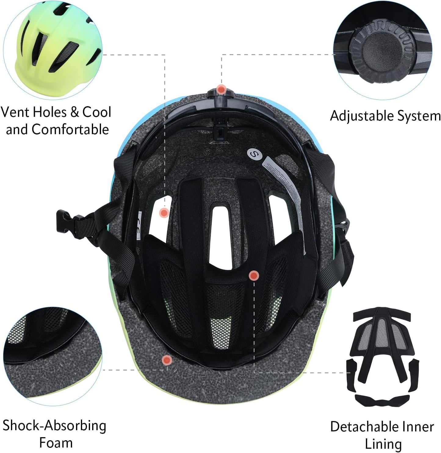 Adjustable Toddler Helmet, Kids Bike Helmets for Boys Girls 3-5/4-6/5-8 Years, Protective Gear Set for Bicycling/Skateboarding/Rollerblading/Scootering
