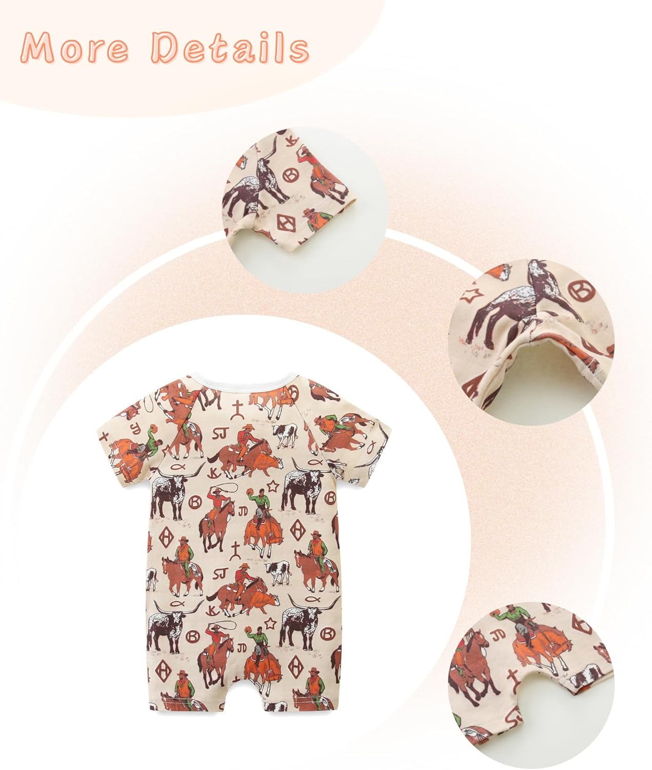 Unisex Summer Trendy 2-Pack Rompers Short Sleeve Zipped Bodysuit Infant Cotton Outfits