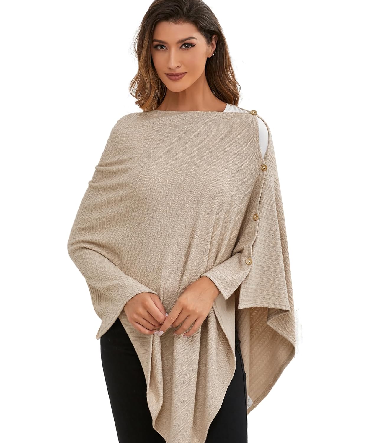 Nursing Cover for Baby Breastfeeding, Knit Breastfeeding Cover, Warm Cozy Swaddle, Breathable and Soft, Wide Neck with Stretch for Easy View (Summer Wheat)