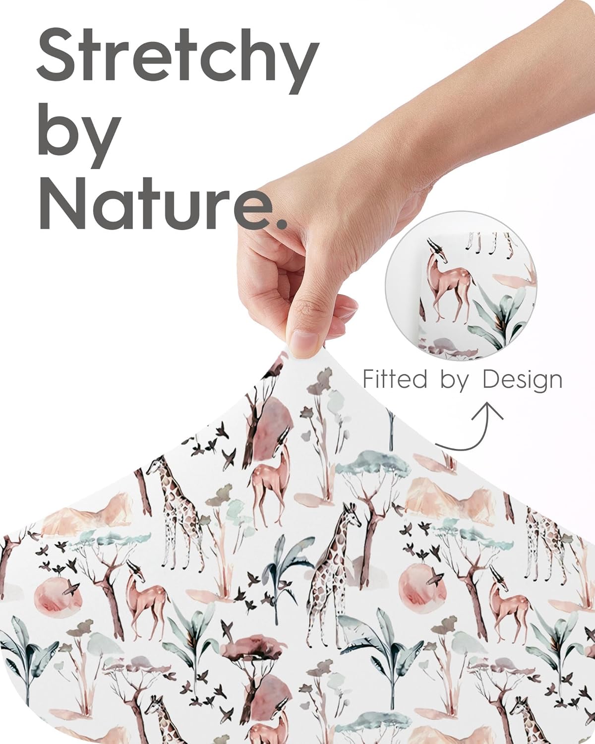 Bassinet Sheets for Baby Girl, TotBasic Silky Soft Universal Bassinet Fitted Sheet, Compatible with Halo, Mika Micky, Baby Delight, Dream On Me, Maxi COSI and More Bassinet Mattress(Pink Safari)