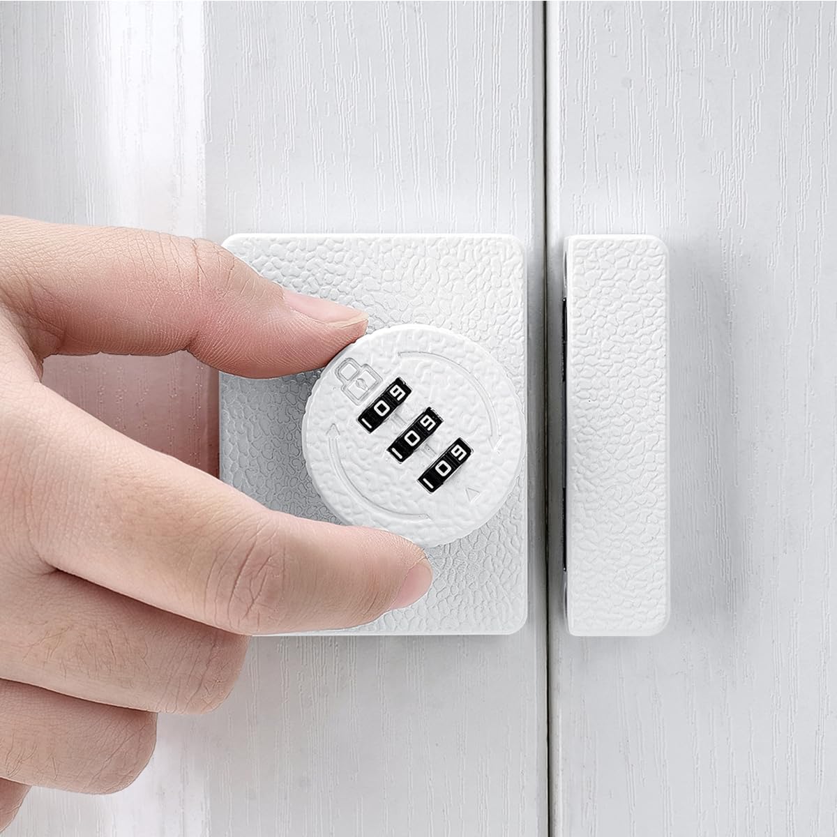 White Cabinet Lock,3 Digit Password Keyless,Anti Pry Mechanical Password Lock,Protect Privacy,for Drawer,Cabinets,Locker, Closet,Windows,Sliding Door,Bathroom,and Garden