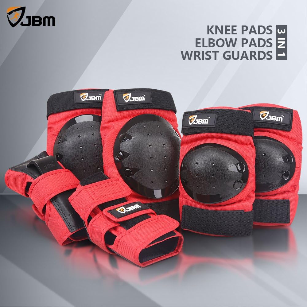 JBM Adult & Kids Knee Pads Elbow Pads and Wrist Guards for Inline Skating, Roller Skating, Skateboarding, Scootering