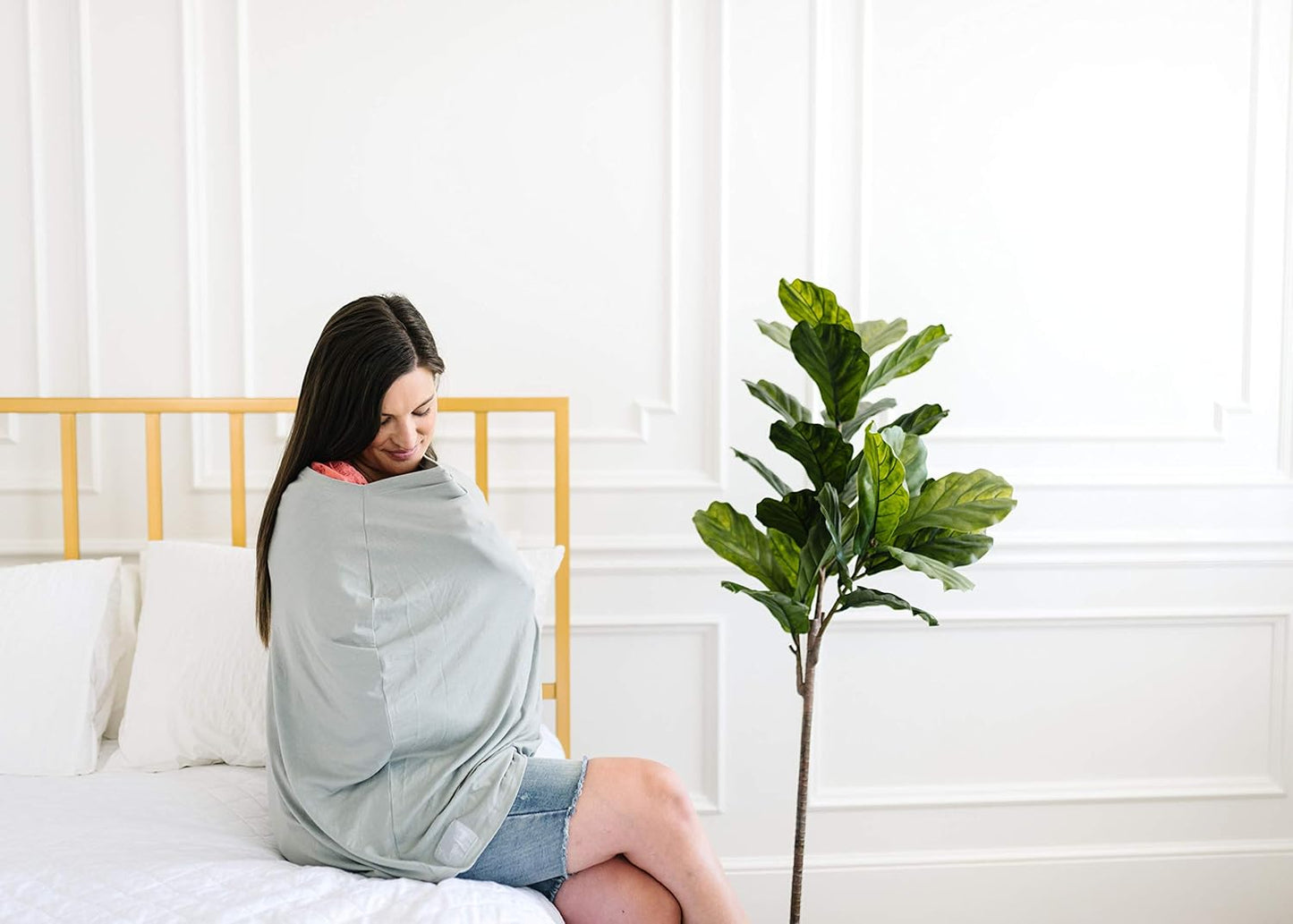 Copper Pearl Multi-Use Cover: Car Seat Covers, Nursing Cover, and Stroller Cover for Sun - Stretchy Fabric, All-Season Use, Stylish Designs, Easy Access for Moms - Stone