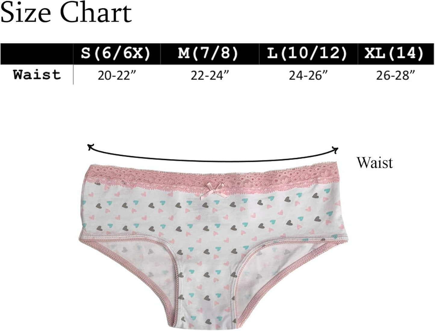 Popular Girls Underwear Hipster Panty - Soft Cotton Panties Underwear for Girls & Teen Size 7-14 - Multipack