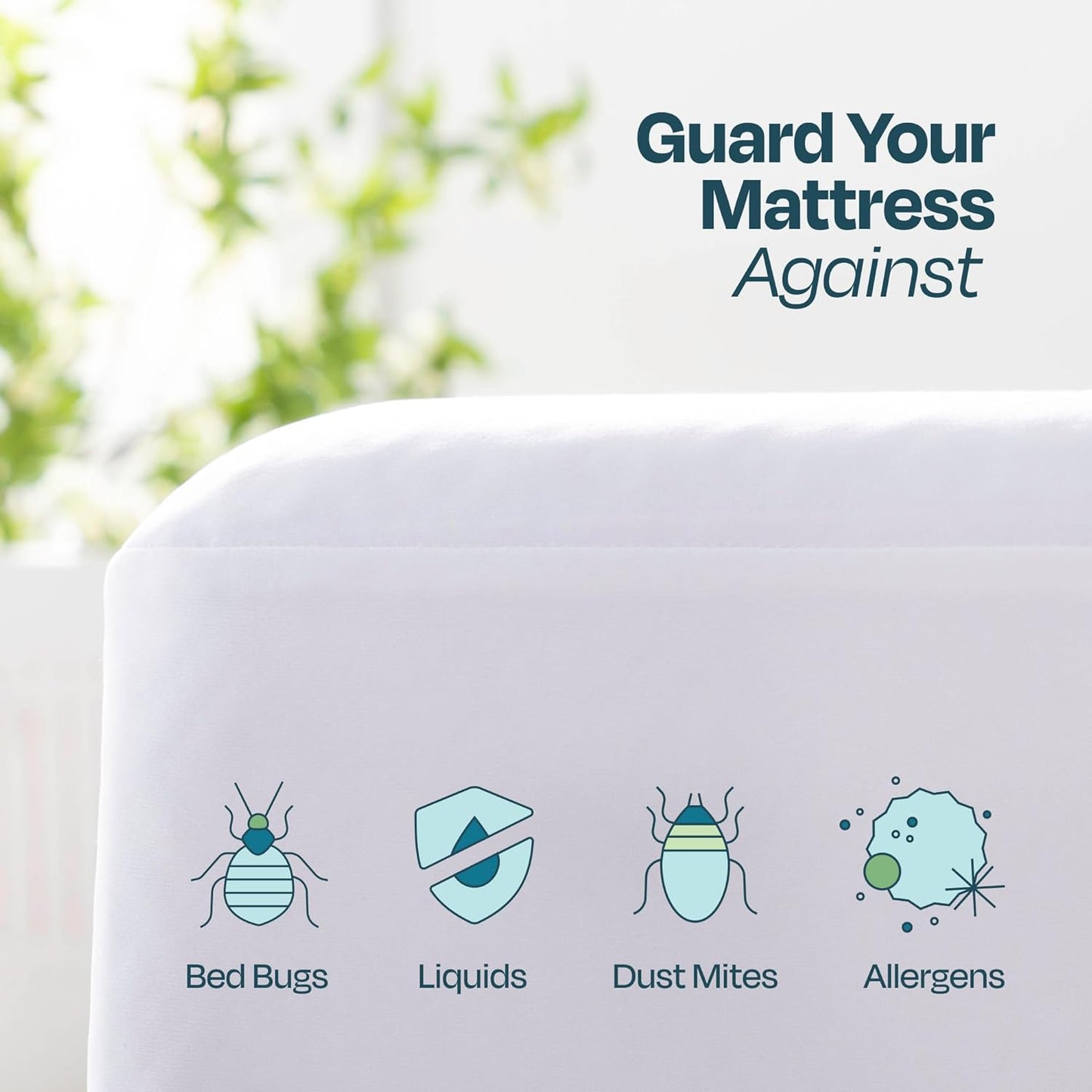 Linenspa Zippered Mattress Encasement – Full XL Size Waterproof Mattress Protector – Quiet Cover & Complete protection – Dorm Room Essentials, White
