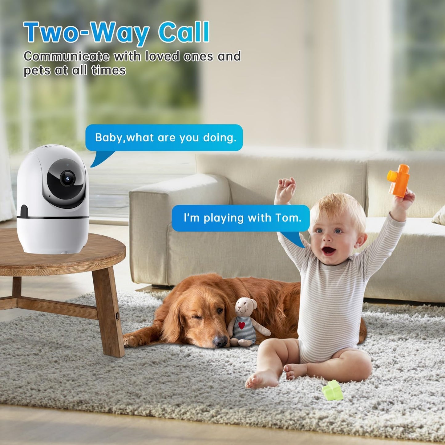 Indoor Security Camera, 5G&2.4G WiFi Security Cameras Indoor for Home Security, Pan/Tilt Baby Monitor/Dog/Pet Camera with Phone App Motion Sensor & Night Vision. TF/CloudStorage (2Pack)