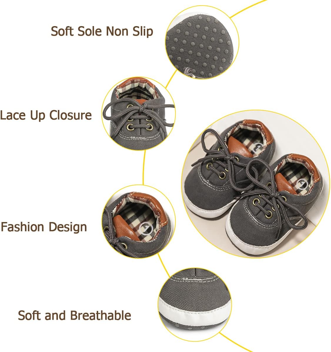 Morbido Infant Baby Boys Girls Canvas Sneaker Toddler Slip On Anti Skid Newborn First Walkers Candy Shoes for 0-18 Months