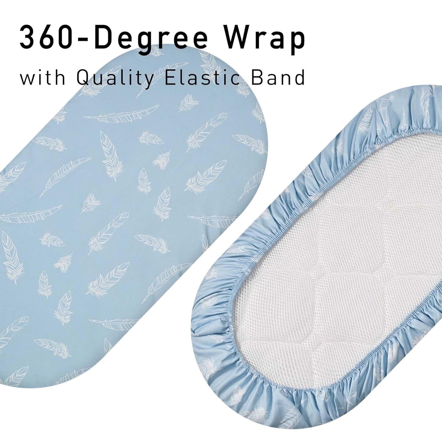 Gllquen Baby Bassinet Sheets 4 Pack, Breathable Cozy Fitted Mattress Sheet, Elastic Travel Crib Fashionable Pattern, Standard Cradle Safe Sheets for Babys Boy Girls 32"x16" (Pigeon)