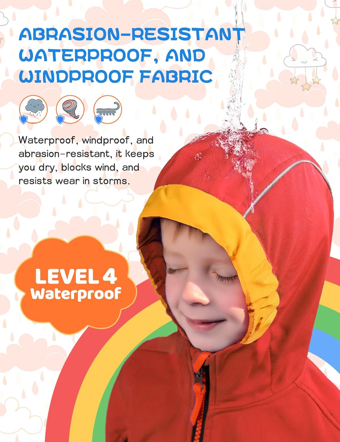 GEMYSE Toddler Boys Jacket Water repellent Baby Kids Windbreaker Jacket Fleece Toddler Coat Spring Fall Outerwear