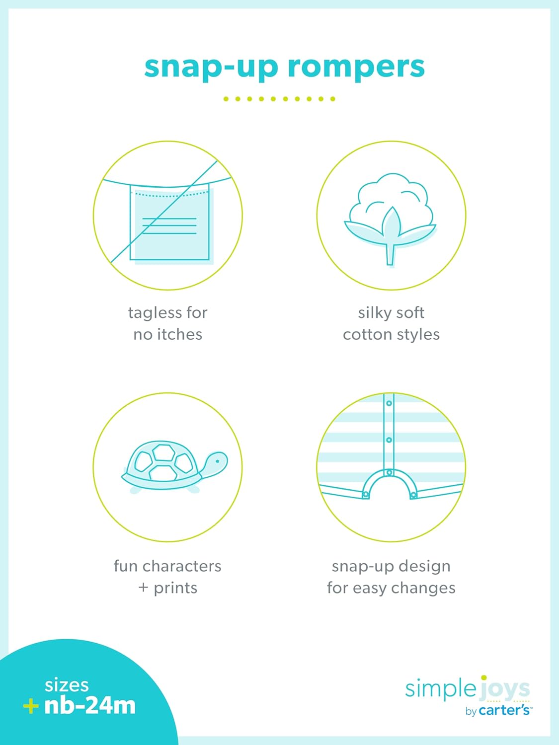 Simple Joys by Carter's Baby 3-Pack Snap-up Rompers