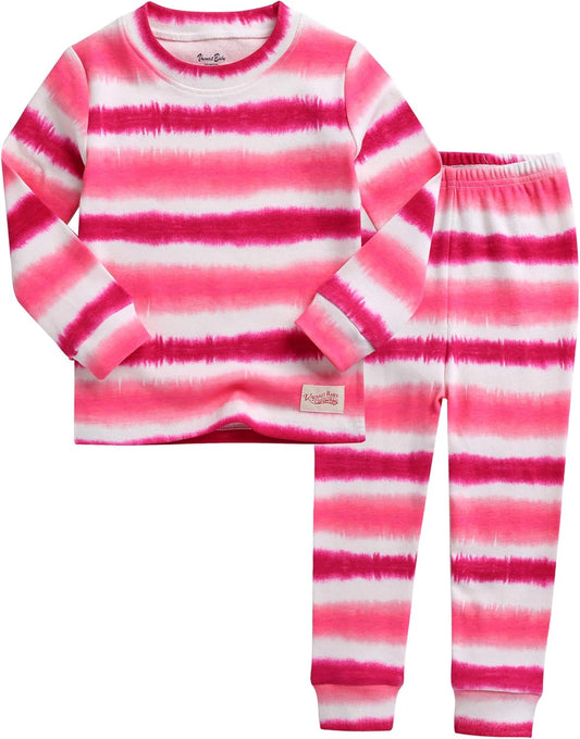 VAENAIT BABY 12M-12Y Toddler Kids Boys Girls 100% Cotton Marbling Tiedye Sung Fit Sleepwear Pajamas 2pcs Pjs Set