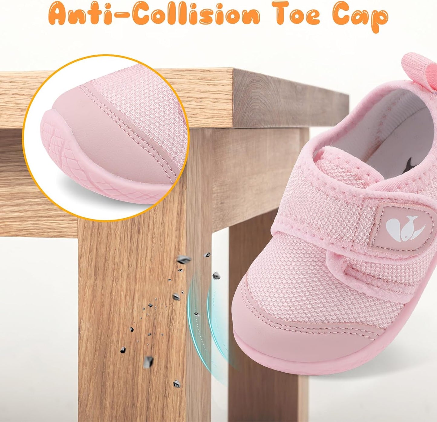 FEETCITY Baby First Walking Shoes Boys Girls Infant Sneakers Crib Shoes Breathable Lightweight Slip On Shoes