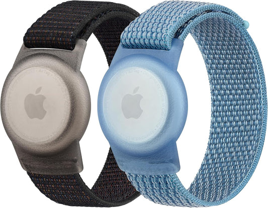 Vancle Kids Wristband for Apple AirTag, Protective Case for Air Tag GPS Tracker Holder with Nylon Bracelet, Adjustable Anti Lost Watch Band for Toddler Baby Children Elders