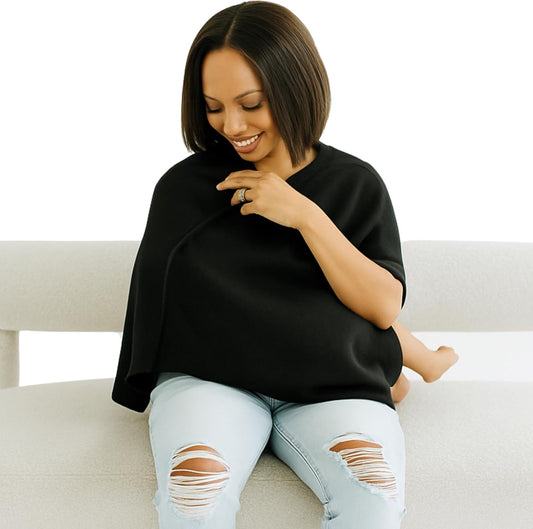 Breathable Nursing Cover Poncho – Stylish Multi-Use Breastfeeding Scarf, Car Seat Cover & Baby Blanket for Modern Moms