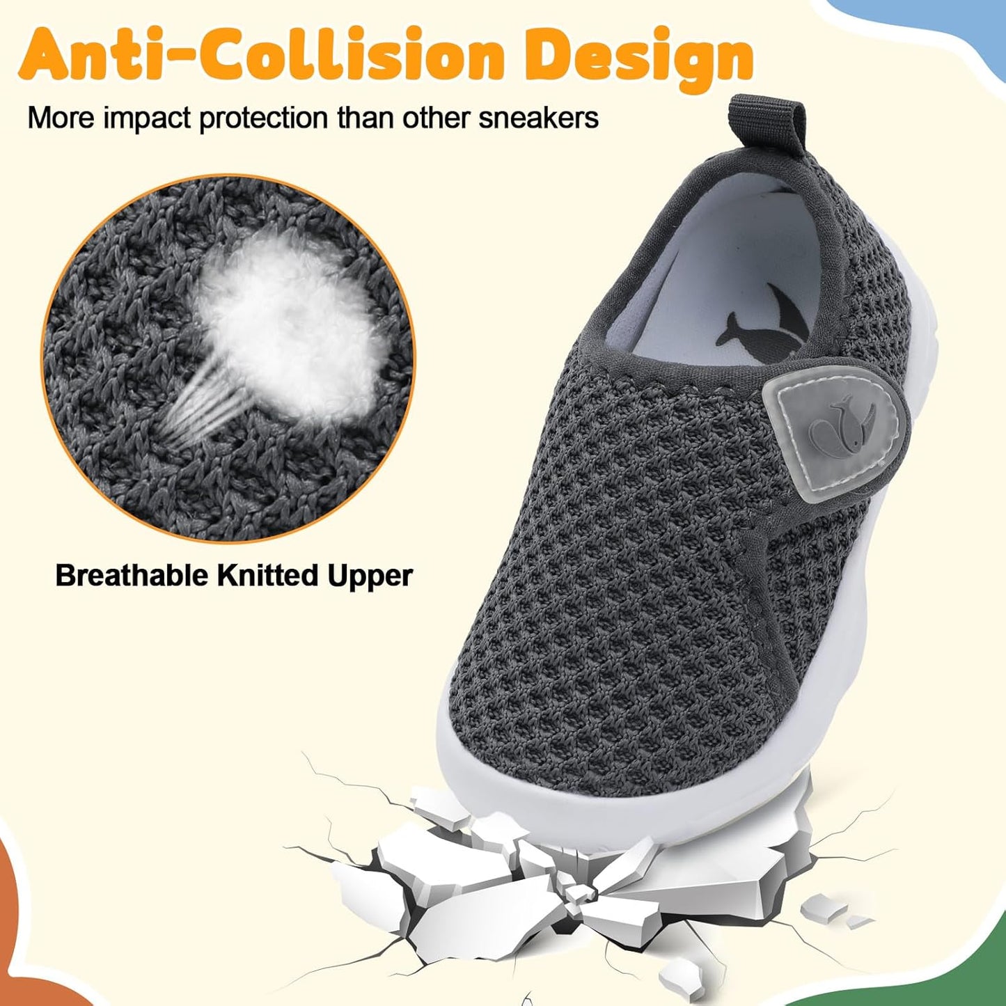 FEETCITY Baby Shoes Boys Girls First Walking Shoes Infant Sneakers Lightweight Slip On Shoe