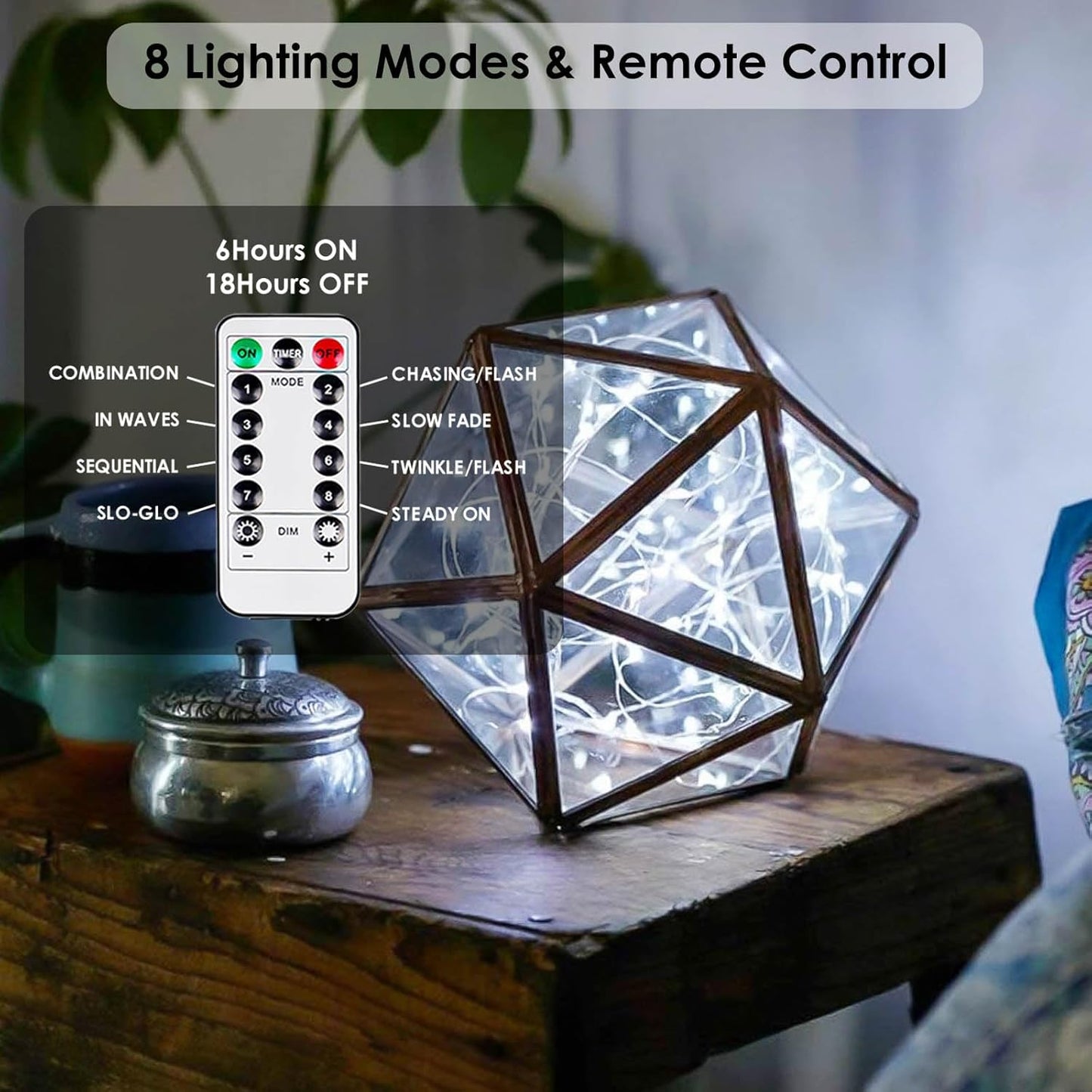 2-Pack Fairy Lights Battery Operated with Remote, Waterproof 33FT 100 LED Battery String Lights Outdoor Indoor, 8 Modes Twinkle Lights with Timer for Bedroom Wedding DIY Christmas Decor (Cool White)