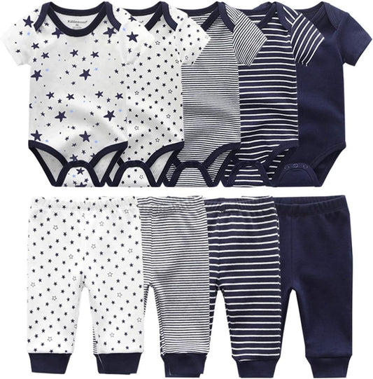 Kiddiezoom Unisex Newborn Baby Short-Sleeve Bodysuit Baby Layette Essentials Giftset Clothing Set