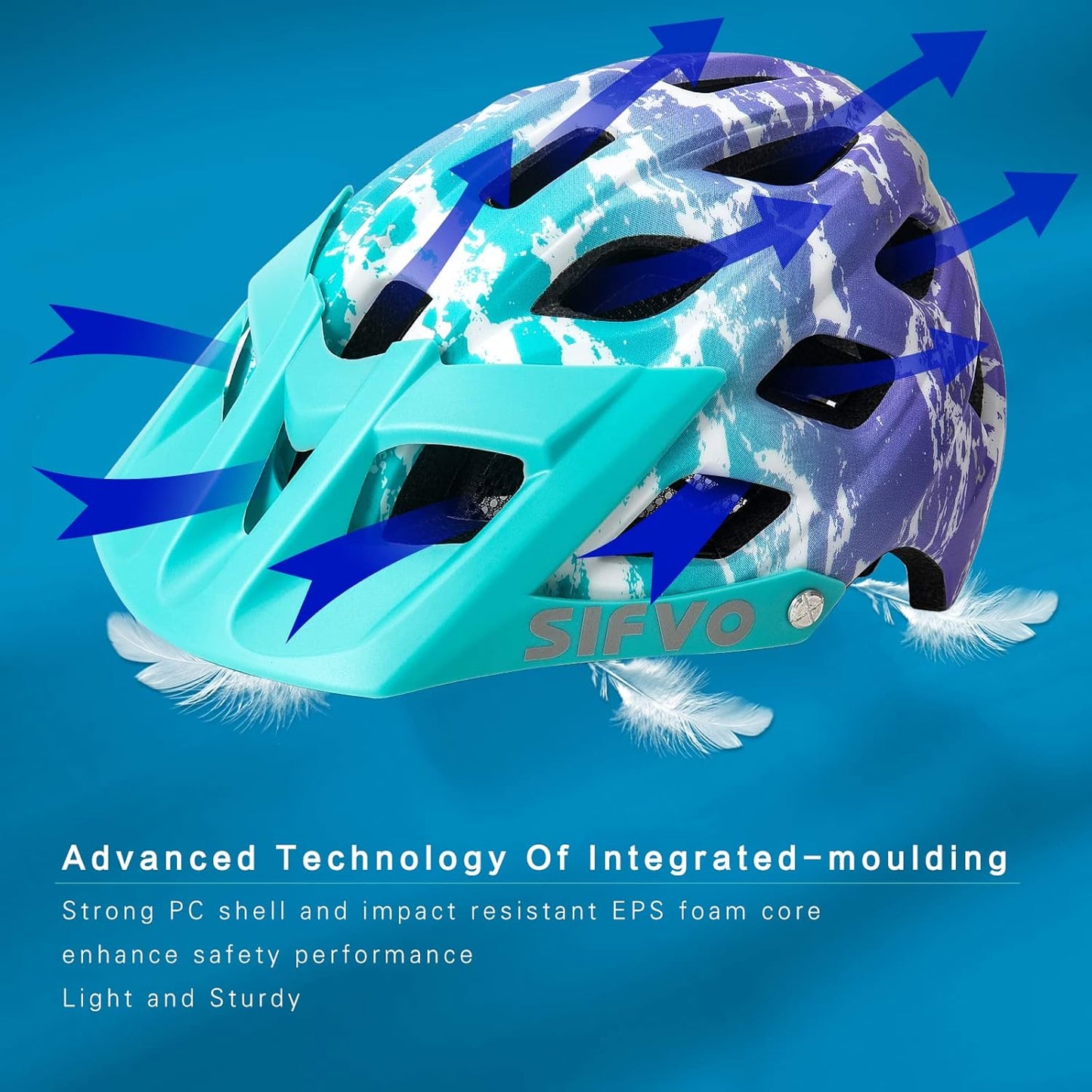 Kids Bike Helmet, SIFVO Kids Helmet 8+ Boys and Girls Bike Helmet with Cool Visor, Bike Helmets for Kids, Youth Bike Helmet Kids Mountain Bike Helmet Lightweight and Sturdy【55-58cm】