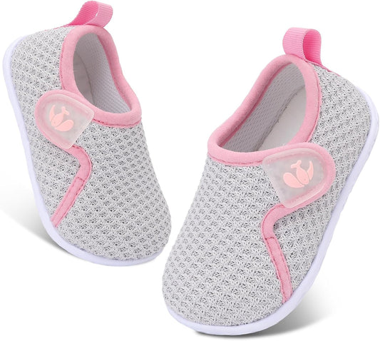 FEETCITY Baby Boys Girls First Walking Shoes Infant Sneakers Crib Shoes Breathable Lightweight Slip On Shoes