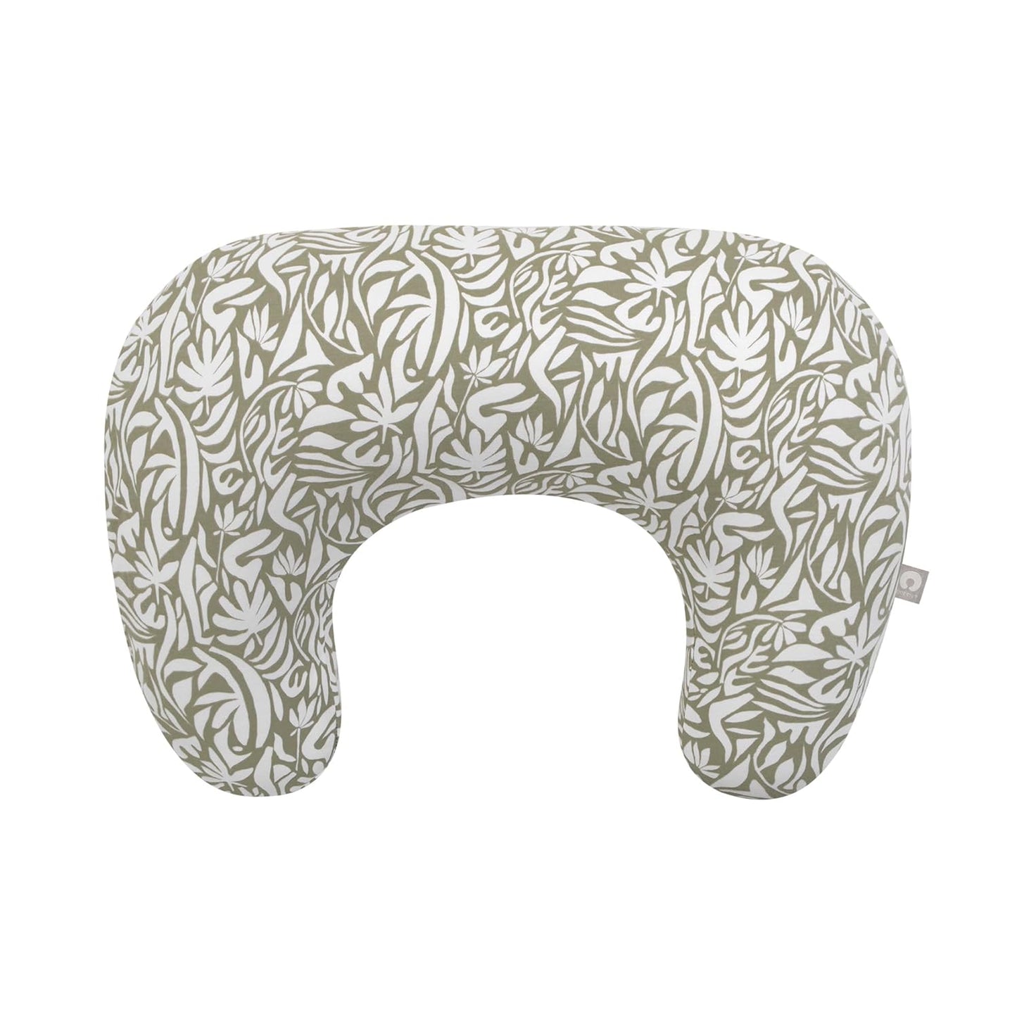 Boppy Nursing Pillow - Ergonomic Bottle & Breastfeeding Pillow, Higher, Firmer & Larger, Water-Repellent with Washable Organic Cotton Cover, Baby Safety Alliance Verified - Green Cut Out Leaves