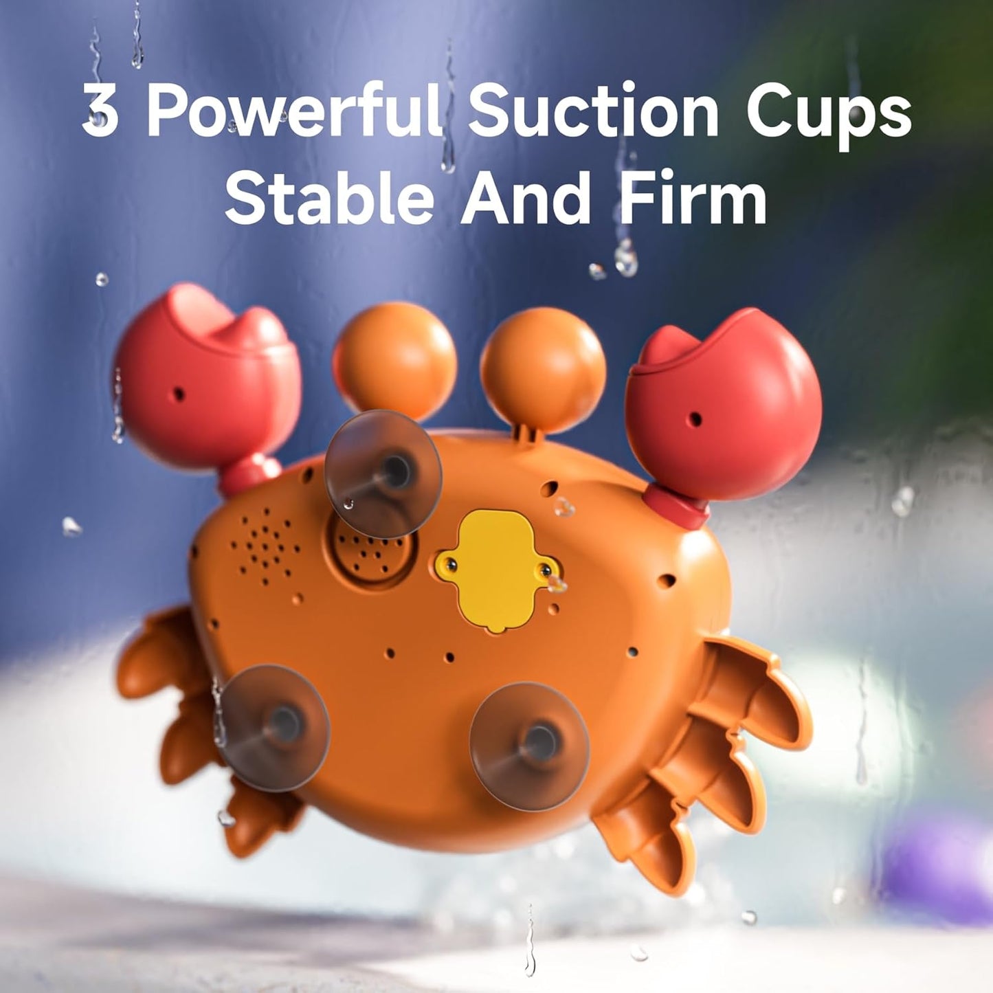 TUMAMA Baby Bath Toy,Bath Bubble Maker Machine with Music,3 Bathtub Wind-Up Toys,Crab Shower Water Toy for Toddlers Kids Boys Grils (Orange)