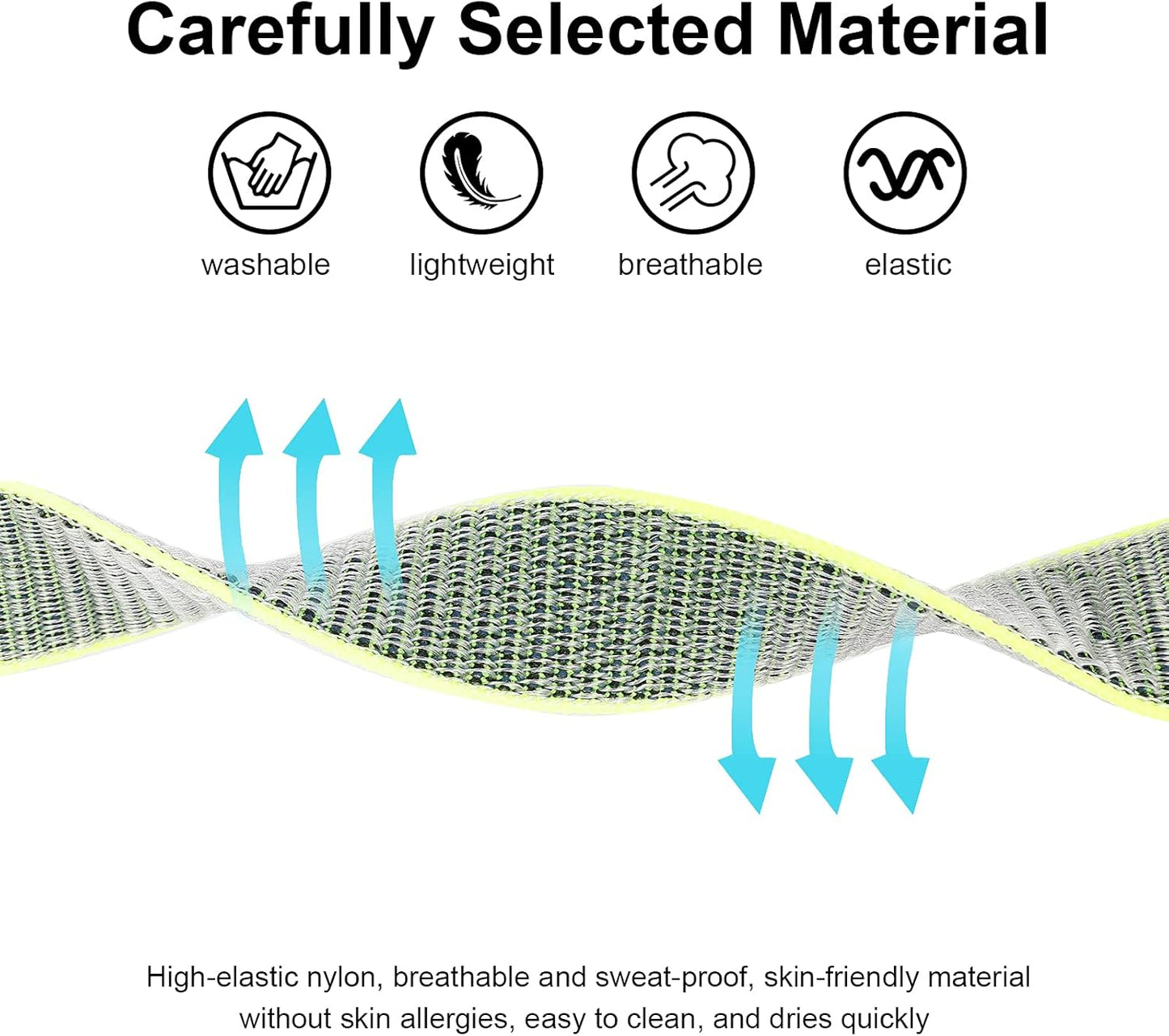 AirTag Bracelet for Kids, Apple Air Tag Protective Cover with Nylon Wristband, Anti Lost GPS Trackers Case Cover Elastic Watch Band for Toddlers Girls Boys Elders (Green)