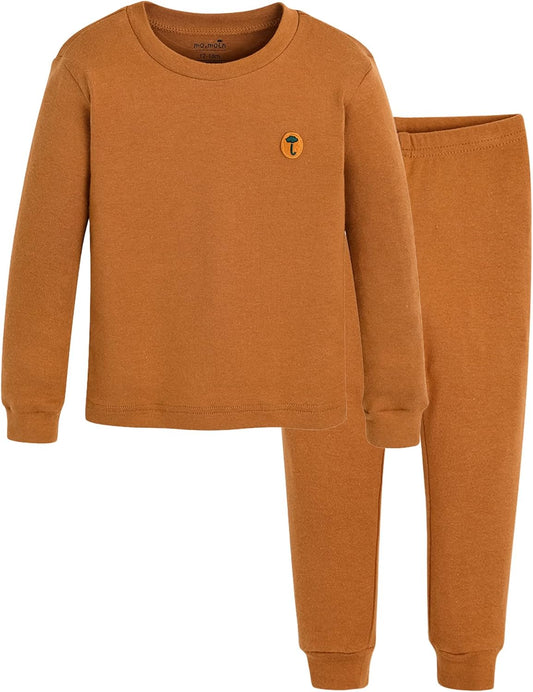 moimoln 6M-8Y Modal Cotton Solid Soft Breathable Baby Toddler Boys Girls Snug fit Pjs Long Sleeve Pajamas Set Sleepwear Daily