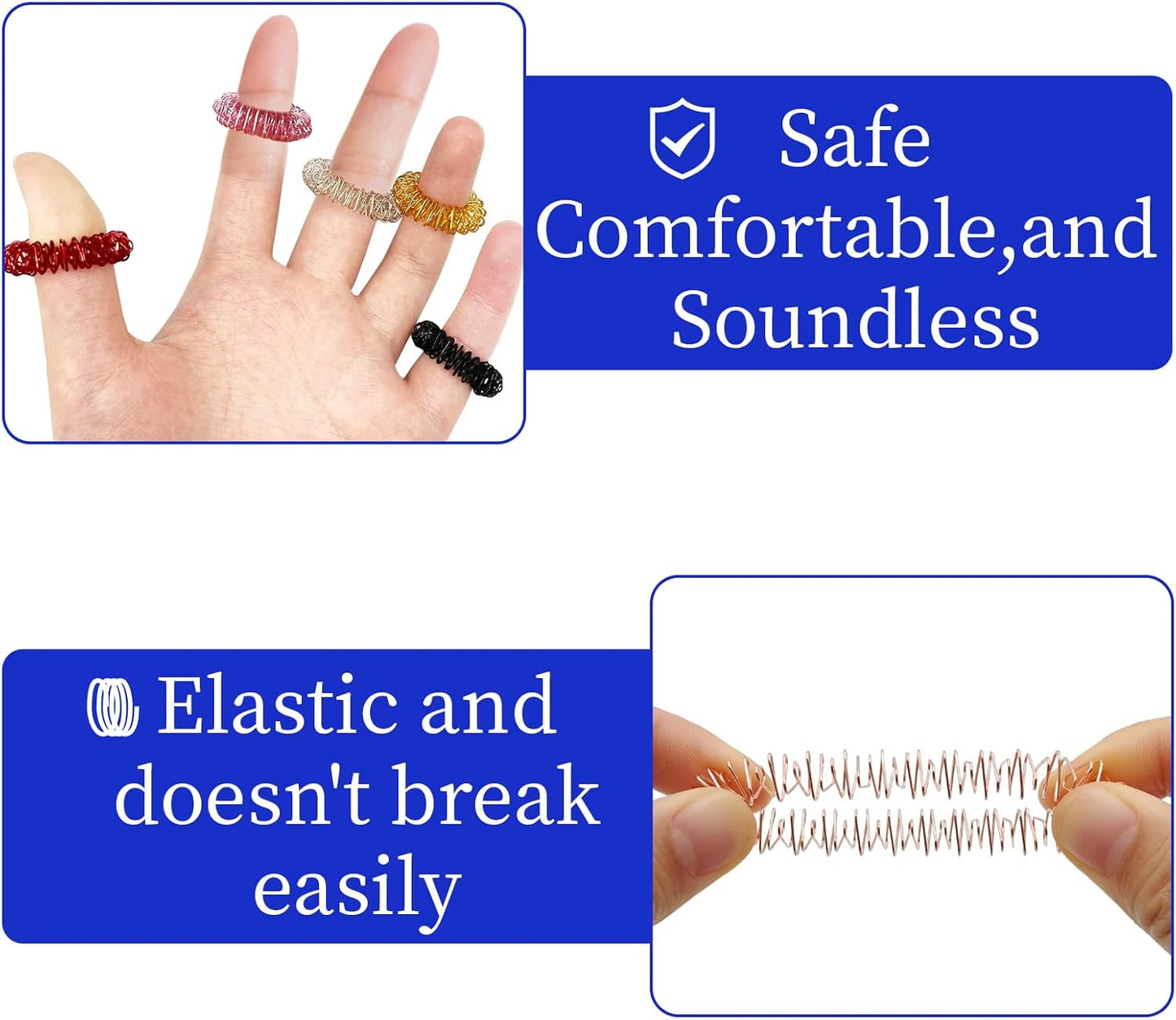 10 Pcs Acupressure Rings Fidget Toy Trichotillomania Fidget Toys Silent Fidget Toys Acupressure Rings Sensory Ring Stress Relief Rings Sensory Finger Rings for Adults Silent Stress Reducer