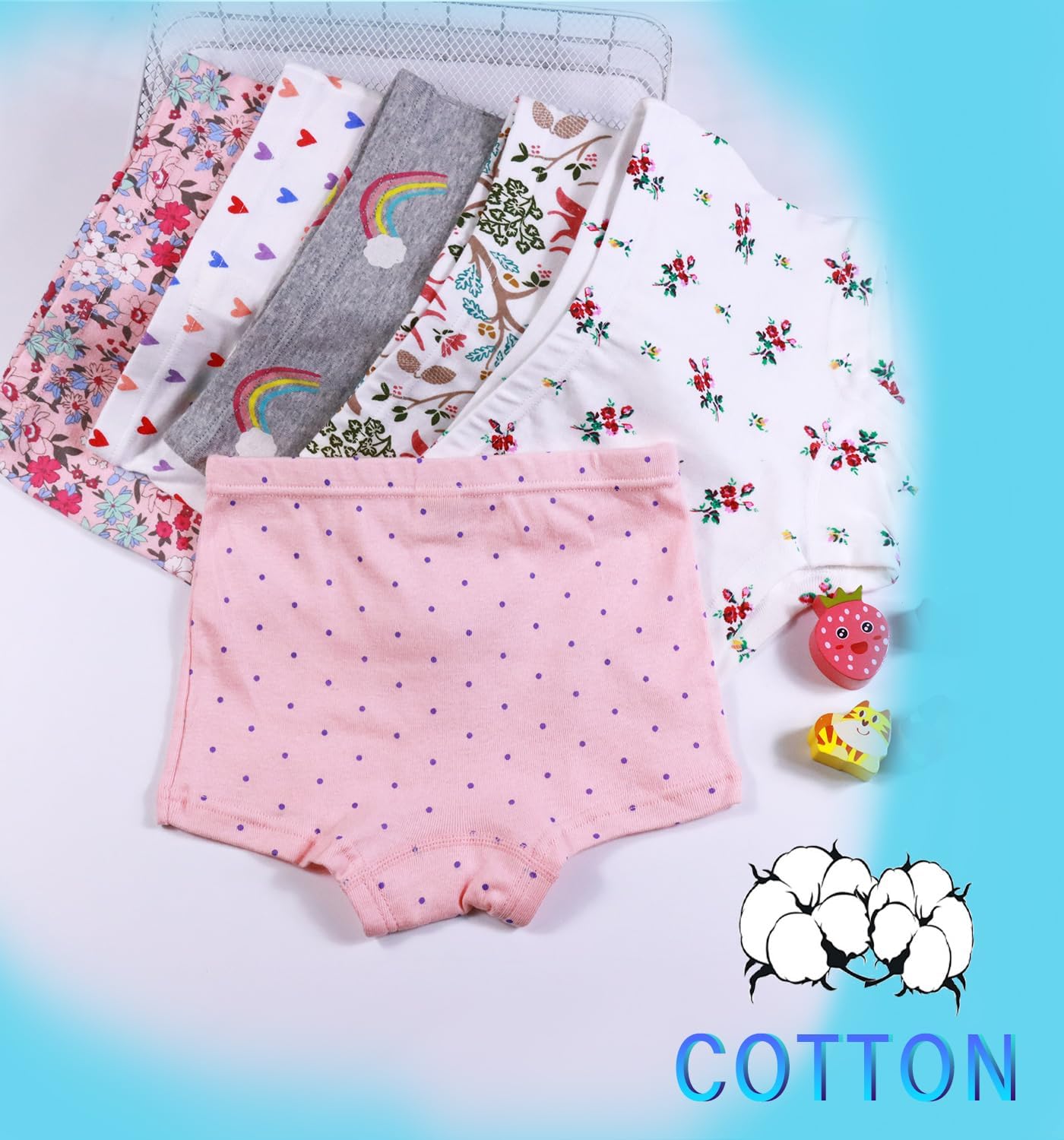Boboking Soft Cotton Girls' Panties Boyshort Little Girls' Underwear Toddler Undies