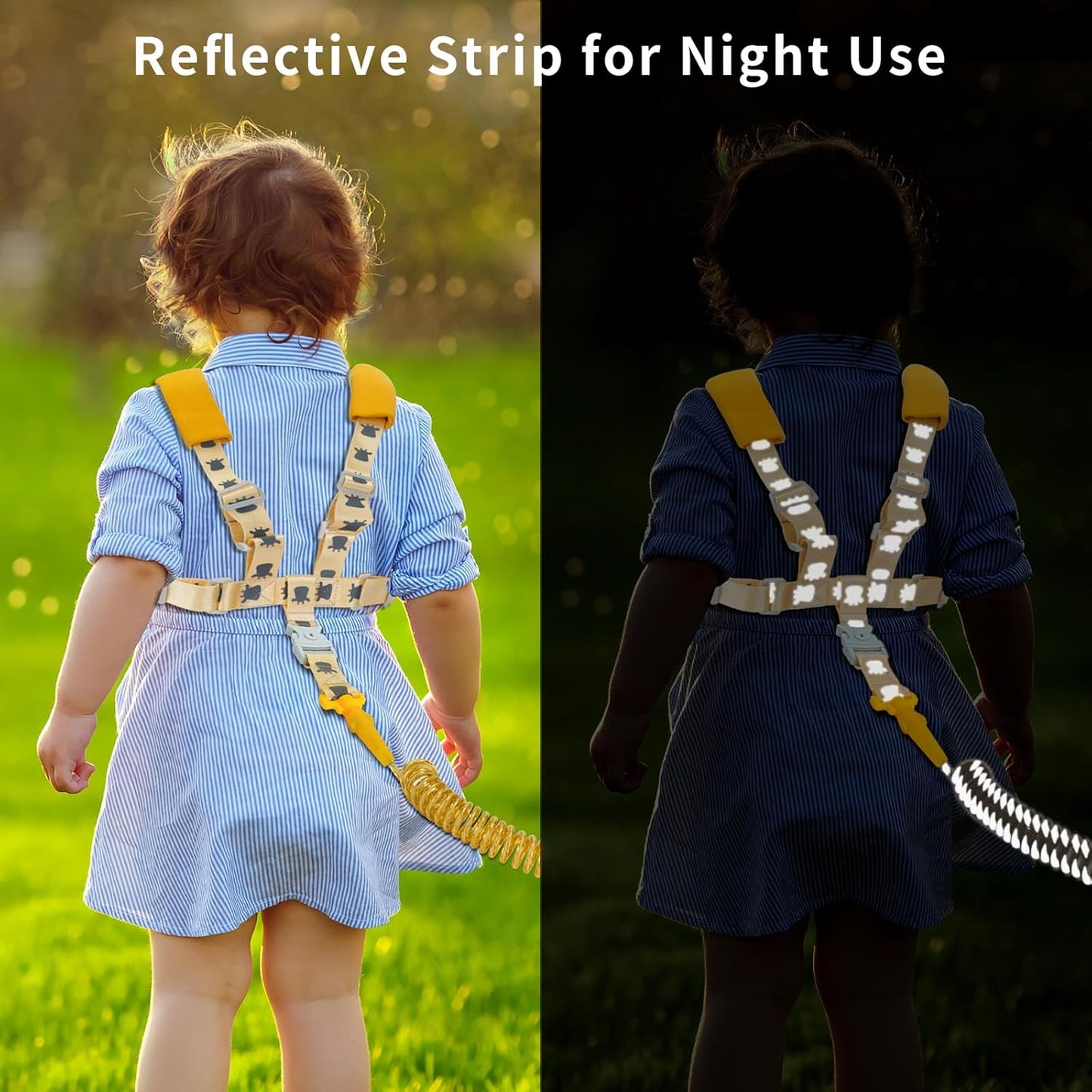 Toddler Leashes + Anti Lost Wrist Link for Kids, 4 in 1 Kid Harness Backpack Leash for Girls Boys, Reflective Kids Anti Lost Leash Cute Baby Harness Belt Strap Foldable Child Safety Leash for Park Zoo