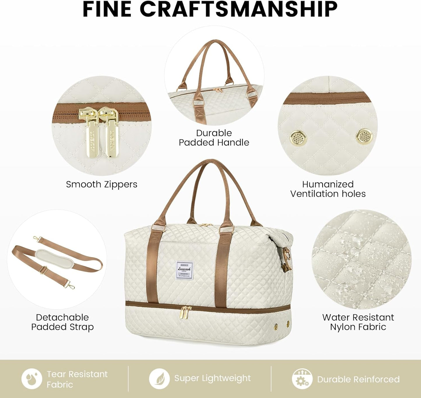 LOVEVOOK Travel Duffle Bag,Weekender Bags for Women with Shoe Compartment，Carry on Overnight Bag with Toiletry Bag,Gym Duffel Bag with Wet Pocket, Hospital Bags for Labor and Delivery