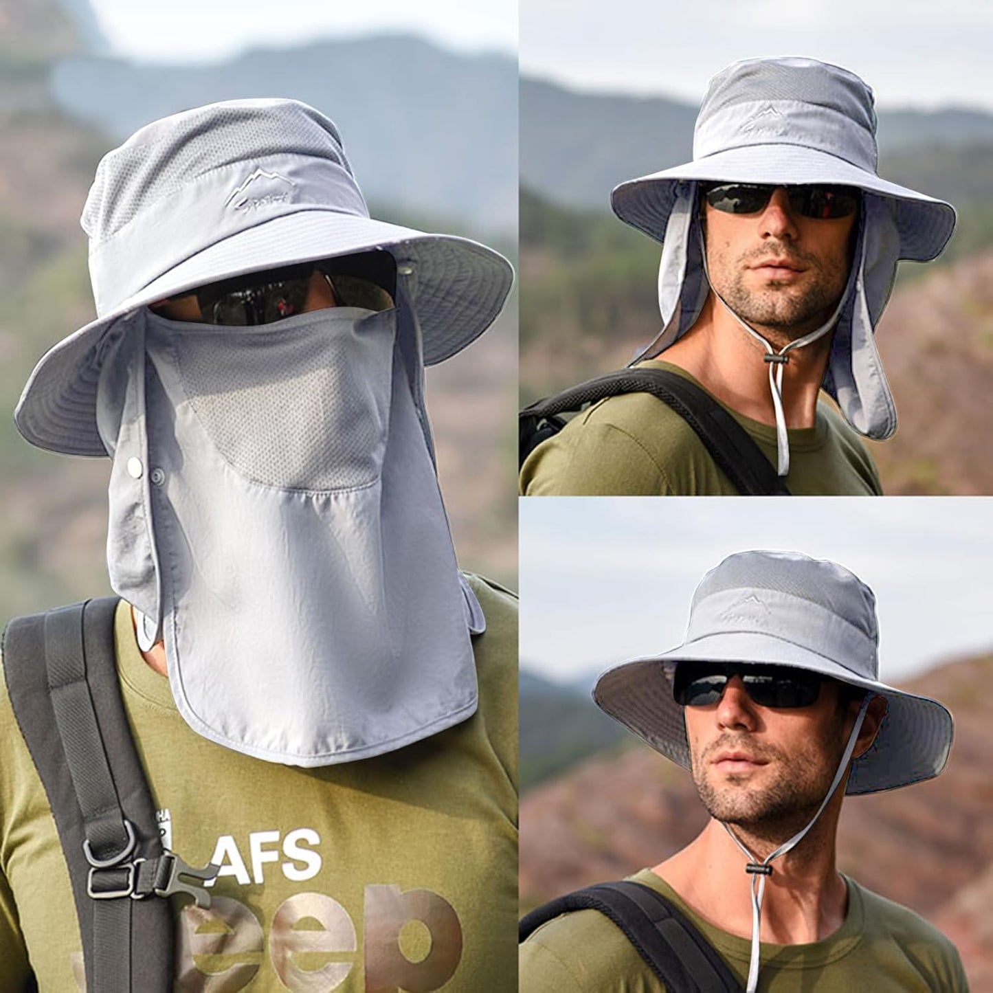 Sun Hats for Men Women Fishing Hat UPF 50+ Breathable Wide Brim Summer UV Protection Hat