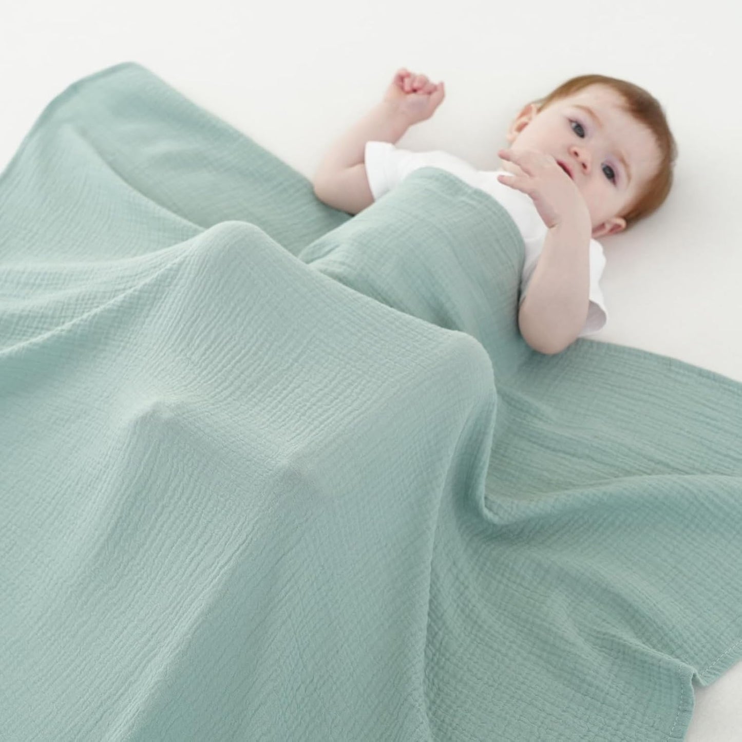 Muslin Swaddle Blankets for Newborns, 2 Pack 100% Cotton Receiving Blankets, Soft and Breathable Baby Swaddles, Large 40 x 40 Inches, Baby Essentials for Boys and Girls, Shower Gift