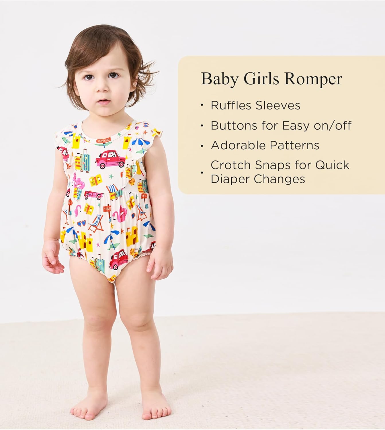 Bamboo Viscose Baby Romper Infant Girl Ruffle Sleeveless Newborn Baby Girl Bodysuit