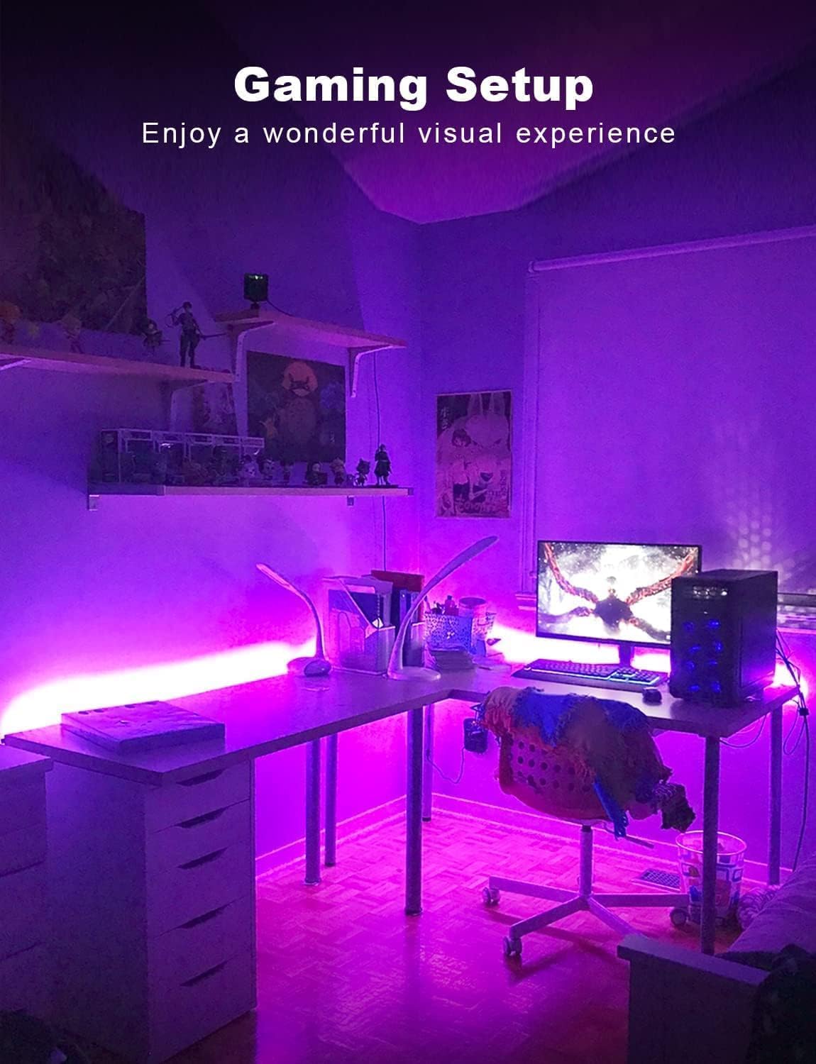 DAYBETTER Smart RGB Led Strip Lights, 300ft Led Lights for Bedroom with App Control, Multicolor Changing Led Light Strips Apply for Home Decor, Living Room, Kitchen, Home Party Decoration