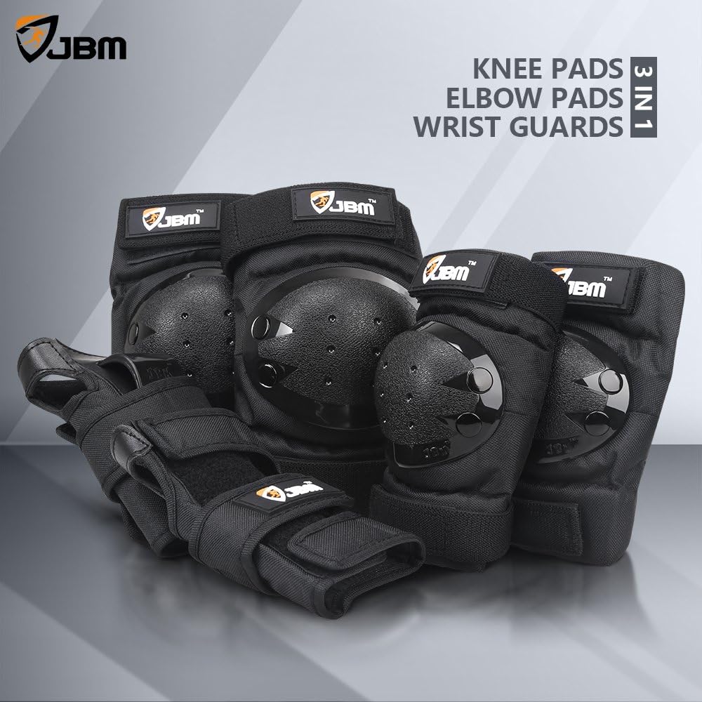 JBM Adult & Kids Knee Pads Elbow Pads and Wrist Guards for Inline Skating, Roller Skating, Skateboarding, Scootering