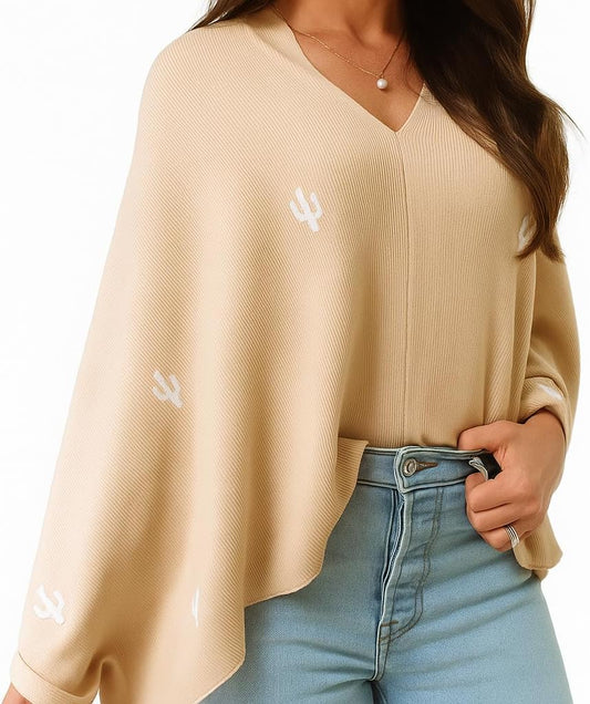 Breathable Nursing Cover Poncho – Stylish Multi-Use Breastfeeding Scarf, Car Seat Cover & Baby Blanket for Modern Moms