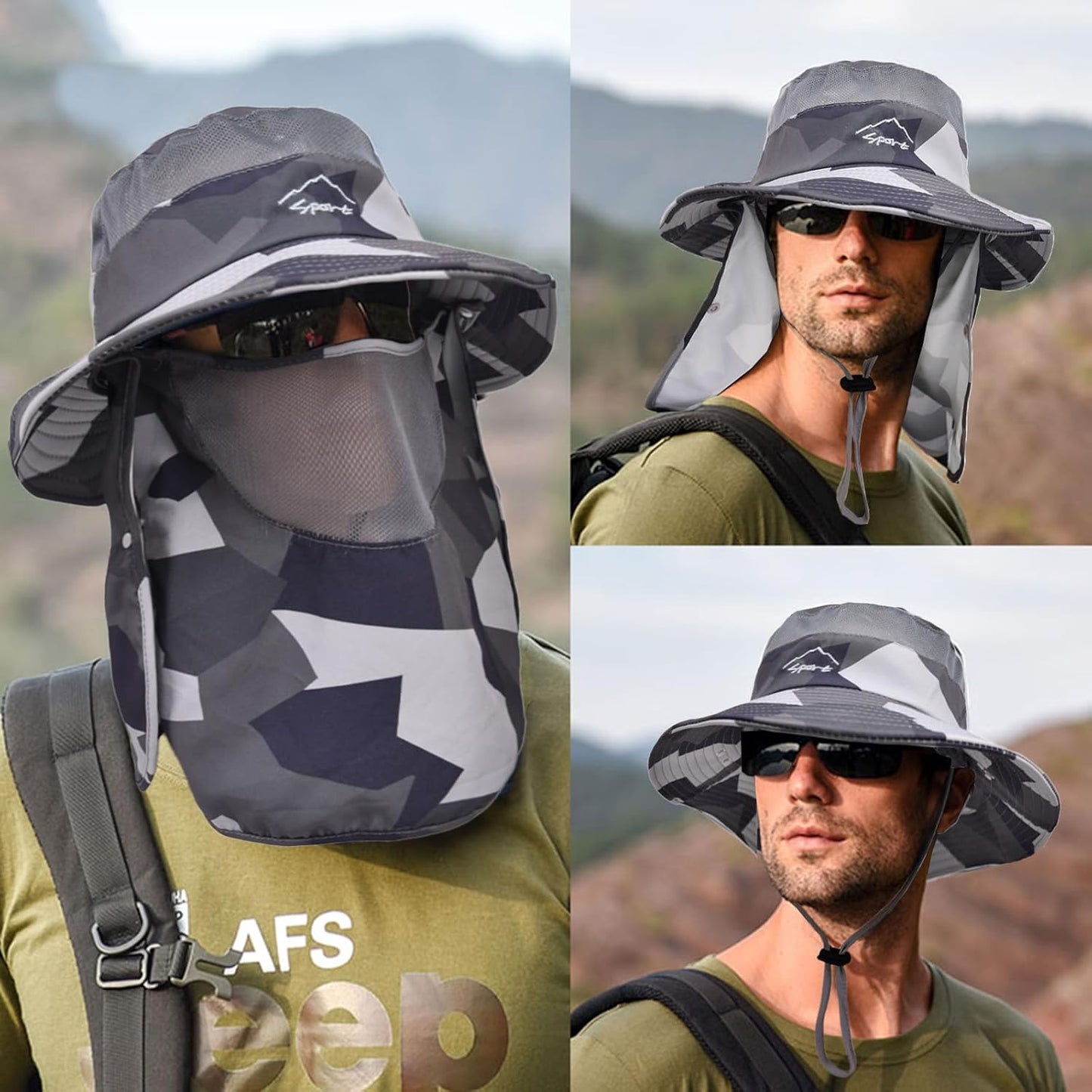 Sun Hats for Men Women Fishing Hat UPF 50+ Breathable Wide Brim Summer UV Protection Hat