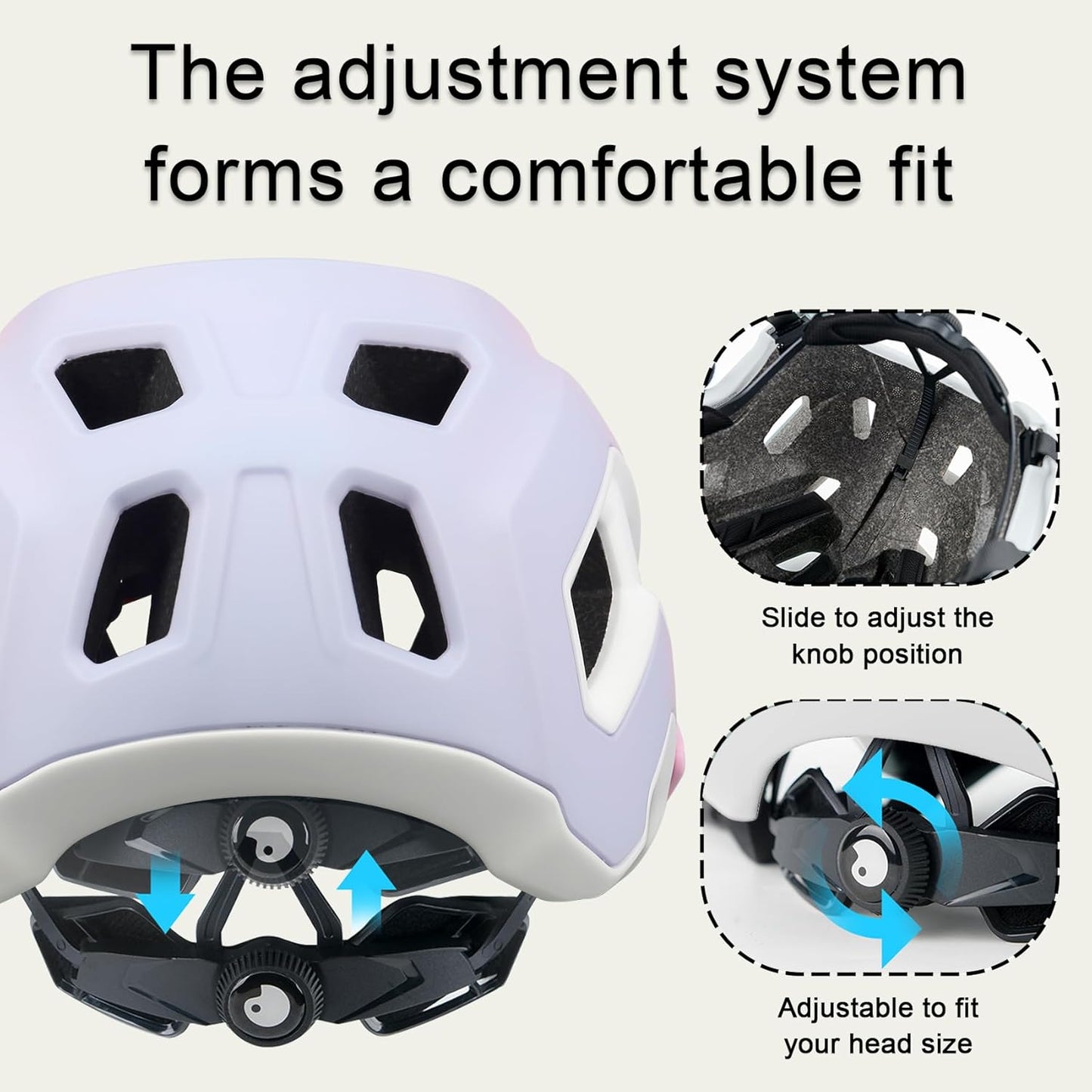 Bike Helmet for Adult & Youth, Lightweight MTB Helmet with Adjustable Visor for Mountain/Road Cycling, 2 Sizes for Men Women Boys Girls