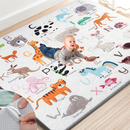 Premium Foam Baby Play Mat 71" x 59" – Removable & Machine Washable Cover, Extra Thick Padding Playpen Mat, Non-Slip Crawling Mat, Easy to Clean for Infants, Toddlers & Babies